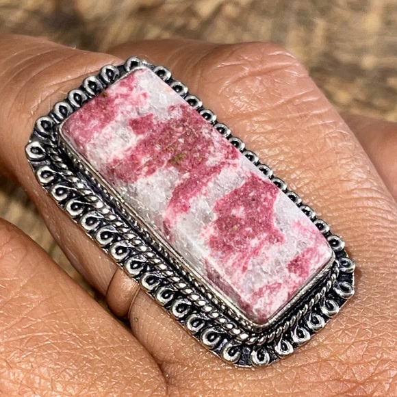 Rosaline Pink Thulite Ring Size 9 3/4 - Picture 5 of 9